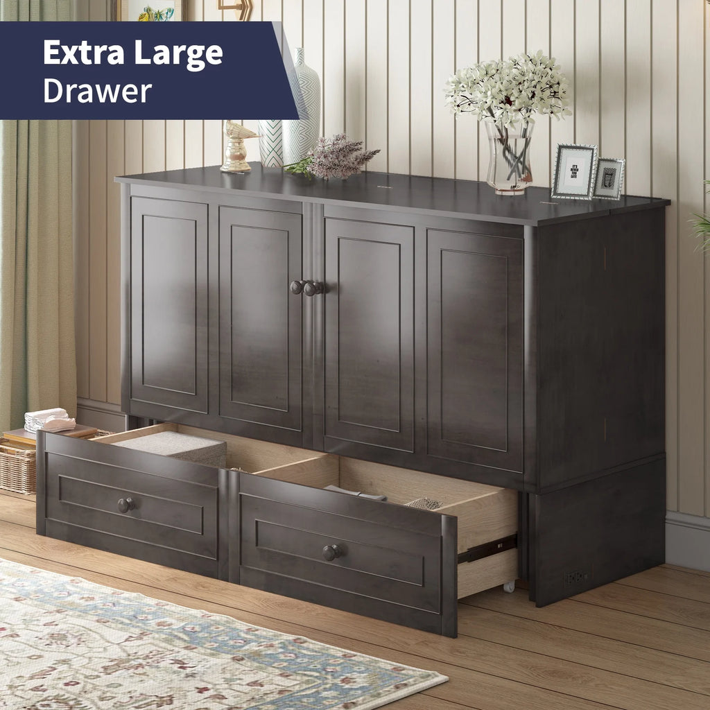 Queen Size Murphy Bed Cabinet with Storage Drawer L3979