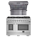 48 Inch Gas Burner Electric Oven Pro Range and Wall Mount Range Hood D7259