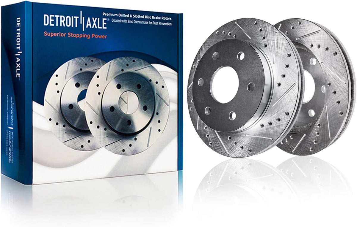 4WD 6-Lug Drilled & Slotted Rotors + Brake Pads 10pc Set U801388